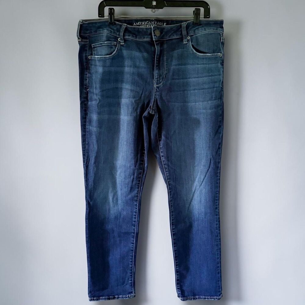Women's American Eagle AE Super Stretch Skinny Denim Jeans Size 18 Regular 18R